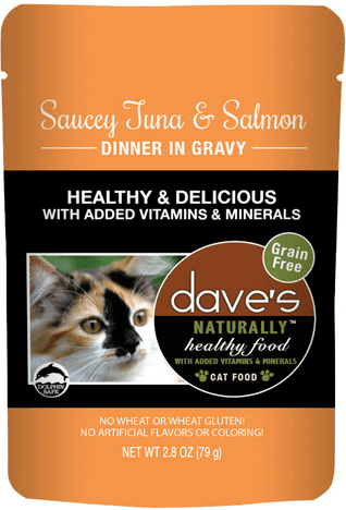 Dave's Naturally Healthy Pouch - Saucey Tuna & Salmon Dinner In Gravy